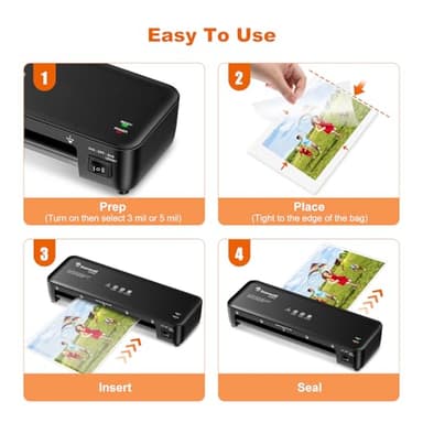 Bonsaii Laminator, 9 Inch 4 in-1 Thermal Laminator Machine Never Jam Technology with 40 Laminting Sheets, Paper Cutter, Corner Rounder for Home Office School Business - Image 3