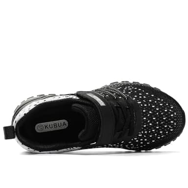 Kids Sneakers for Boys Girls Running Tennis Shoes Lightweight Breathable Sport Athletic Black White B Size US 1 Big Kid - Image 3