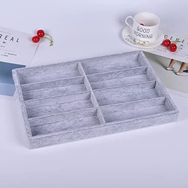 STYLIFING Sunglasses Organizer Tray, 8 Grids Eyeglasses Watch Holder Display Storage Case for Women Men - Gray - Image 2