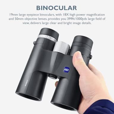 Wipecy 18x50 HD Binoculars for Adults - High Powered, Waterproof, Tripod Compatible - Perfect for Bird Watching, Hunting, Travel - Image 4