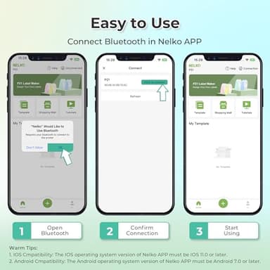 Nelko Label Maker Machine with Tape, P21 Bluetooth Label Printer, Wireless Mini Label Makers with Multiple Templates for School Office Home, Black - Image 6