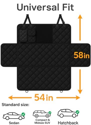 fidozen Waterproof Dog Car Seat Cover for Back Seat – Large Hammock & Door Protector with Bonus Belt | Pet Blanket, Bed, Carrier & Travel Accessory for Cars, Trucks, SUVs | Essential Orange - Image 4