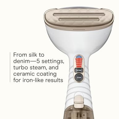 Conair Handheld Garment Steamer for Clothes, Turbo ExtremeSteam 1875W Fabric Steamer, Portable Handheld Design, Strong Penetrating Steam, White/Champagne - Image 4