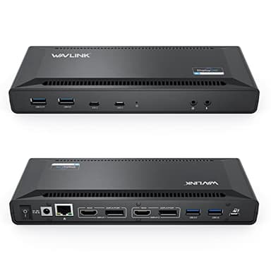 WAVLINK Universal USB C Laptop Docking Station Dual Monitors 5K/4K@60Hz with 65W Host Charging for Thunderbolt 4/3, USB-C Windows, Mac, Chrome, Ubuntu 20.04,22.04(2HDMI, 2DP, 6USB 3.0, 1Gbps Ethernet - Image 1