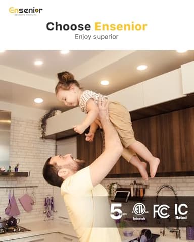 Ensenior 12 Pack 6 Inch LED Recessed Ceiling Light, Dimmable, 6000K Clear White, 1050LM 12W 120V, High Brightness Canless Wafer Downlight - ETL&FCC&IC - Image 8