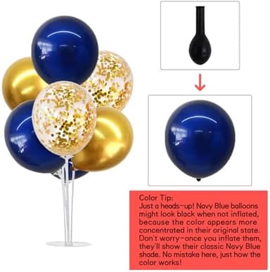 TONIFUL 6 Set Navy Blue Gold Balloon Centerpieces for Table,Balloon Arch Kit for Graduation Decorations 2026 Class of 2026 Party Decorations,New Year,Anniversary,Birthday Decoration - Image 4