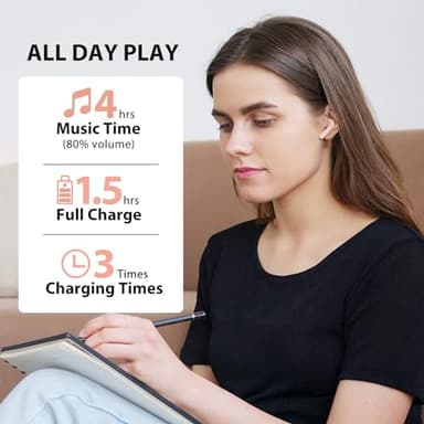 Wireless Earbuds for Samsung S25 S24 Ultra S23 Fe S22+ S21, 5.3 Bluetooth Earbuds Cordless Ear Buds with Mic Touch Stereo Wireless Headphone for iPhone 17 Air 16 15 Pro Max 14 Plus Pixel 10 XL, Pink - Image 4