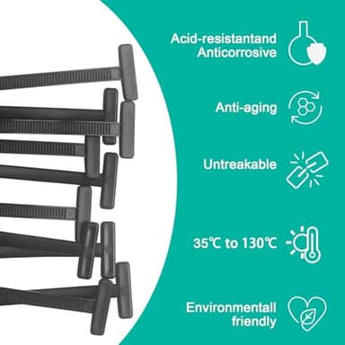 150Pcs Nylon Universal Cable Tie Buckle - New Multifunctional Nylon Zip Ties, Heavy Duty Plastic Rivet T Zip Ties Style, for Daily Maintenance And Fixing Of Automobiles - Image 5