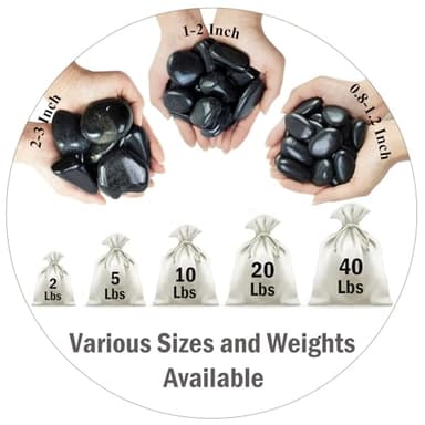 FANTIAN 40 lbs Black River Rocks for Landscaping, 2-3 inch Pebbles for Indoor Plants, Large Decorative Stones for Planters Aquarium Fish Tank and Garden Rocks - Image 2