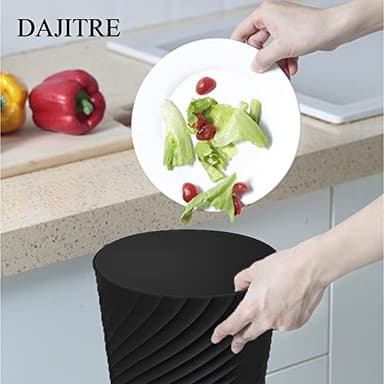 DAJITRE 1.8 Gallon Small Trash Can Wastebasket Recycling Bin Slim Profile for Compact Spaces Bathroom, Office, Bedroom, Kitchen (1.8 Gallon, Black) - Image 4