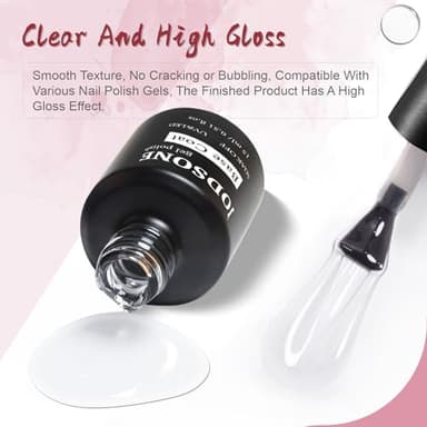 JODSONE 2 Bottles of Top Coat Base Coat Set No Wipe Foundation Combination Bright Surface At Home DIY Nail Salon Girl Gift - Image 6