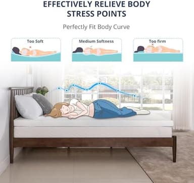 4 Inch Gel Memory Foam Mattress Topper King Size, Cooling Bed Topper for Pressure Relief with Removable Breathable Soft Cover, CertiPUR-US Certified - Image 6