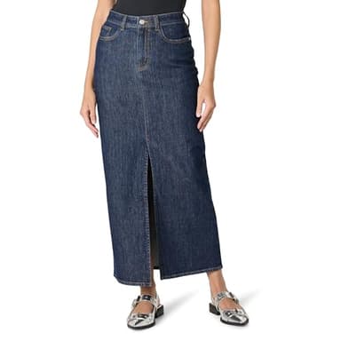 The Drop Women’s Rylie Maxi Denim Skirt with Front Slit, Dark Indigo, XXL, Plus Size - Image 1