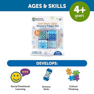 Learning Resources Cool Down Cubes Sensory Fidget Set, Fidgets for Kids, Sensory Toys for Toddlers, Fidgets for Classrooms, Ages 3+,5 Pieces - Image 5
