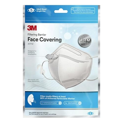 3M™ Filtering Barrier Face Covering, AFFM-5, One Size, 5-Pack - Image 1