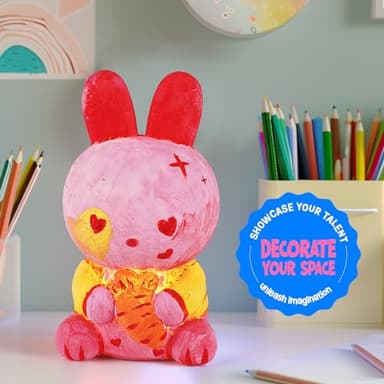 Paint Your Own Bunny Lamp Kit, Art Supplies Painting Kits for Kids, Arts and Crafts for Kids Ages 8-12, Bunny Toys Girls Boys Halloween Birthday Christmas Gifts Ages 3 4 5 6 7 8 9 10 11 12+ - Image 4