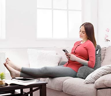 Nestl Reading Pillow with Shredded Memory Foam, Designed for Sitting Up in Bed and Couch, Back and Arms Adjustable Support for Adult & Teens Backrest Pillows for Reading, with Washable Cover Dark Grey - Image 9