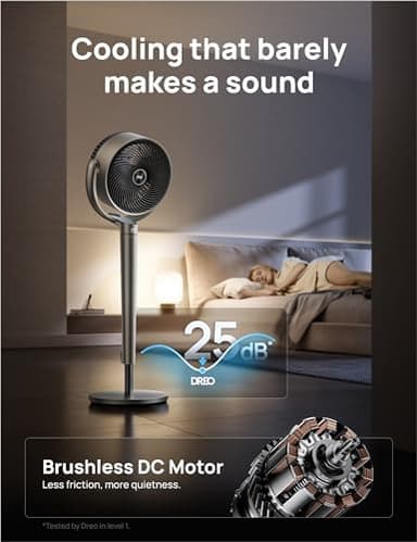 Dreo Pedestal Fan with Smart Control, 43'' Inches, 150°+120° Omni-Directional Oscillating Quiet Fans for Bedroom, 110ft Circulator Fan with DC Motor, 9 Speeds, 6 Modes, 12H Timer, Wi-Fi/Voice/Alexa - Image 7