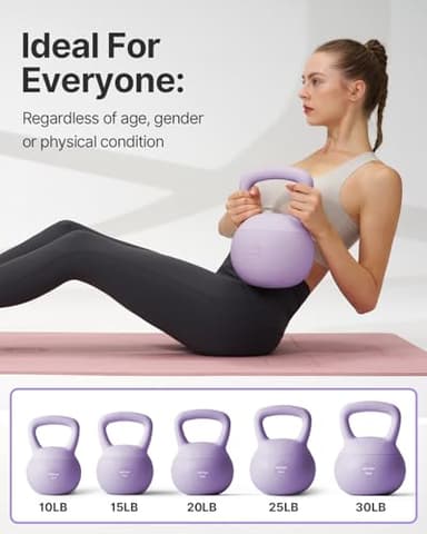 YOTTOY Soft Kettlebell,Kettlebell Anti-Slip Grip Weight for Home Workouts, Kettlebells Set Strength and Safety Guaranteed (Purple, 20 LB) - Image 5