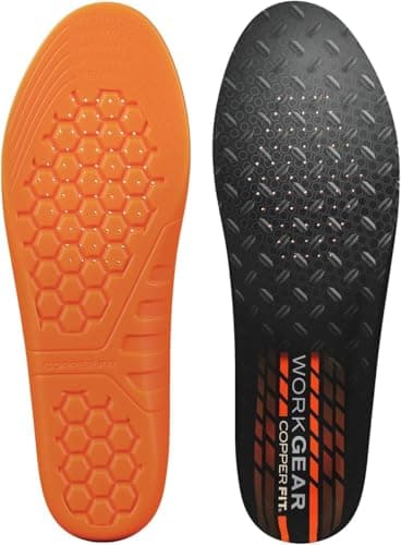 COPPER FIT PRO Grade Work Insoles – Anti-Shock, Anti-Fatigue Orthopedic Cushion with Contoured Arch – for Work Boots and Shoes – Men’s 8 – 13 – 1 Pair (1 Pair) - Image 1