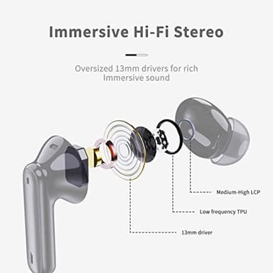 Wireless Earbuds, 2025 Bluetooth 5.4 Headphones in Ear with 4 ENC Noise Cancelling Mic, New Wireless Earphones HiFi Stereo Deep Bass 40H Playtime, LED, In-Ear Bluetooth Ear Buds IP7 Waterproof, USB-C - Image 2