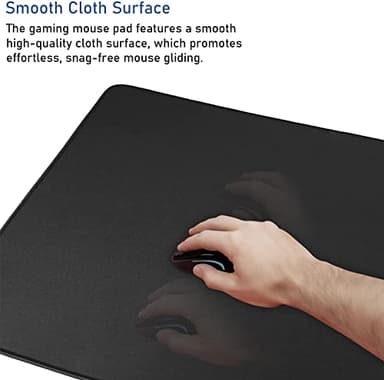 Large Extended Gaming Mouse Pad with Stitched Edges, (31.5X15.7In) Durable Non-Slip Natural Rubber Base, Waterproof Computer Keyboard Pad Mat for Esports Pros/Gamer/Desktop/Office/Home-Black - Image 3