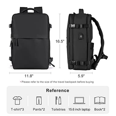 coofay Travel Backpack For Women Airline Approved Carry On Waterproof Sports Luggage Casual Daypack Small Hiking Backpack Black - Image 4