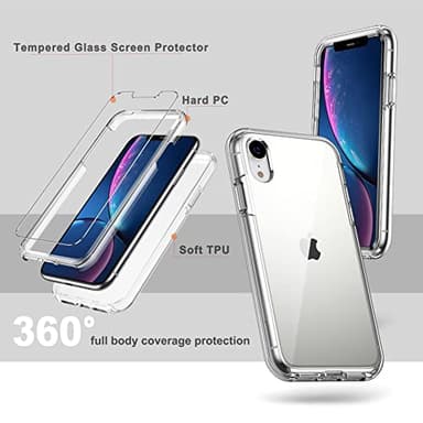 COOLQO Compatible for iPhone XR Case with Screen Protector, Clear - Image 4