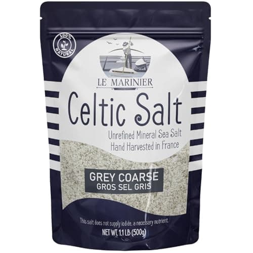 Le Marinier French Sea Salt Grey Coarse, 1.1lb - 18oz. Mineral Rich 100% Natural and Unrefined Celtic Salt Organic. Hand Harvested Mineral Sea Salt, Sel Gris (1.1lb Grey Coarse) - Image 1