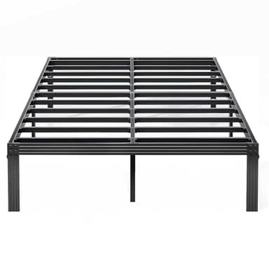 ZIYOO Full Size Bed Frame with Heavy Duty Steel Slat, 14 Inches Platform Bed Frame, Non-Slip Design, No Box Spring Needed, Easy Assembly, Quiet Noise Free, Under Bed Storage Space, Black - Image 3