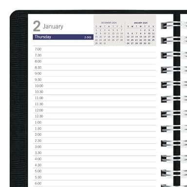 Blueline® 2025 DuraGlobe™ Daily Appointment Book, 12 Months, January to December, Twin-Wire Binding, 8" x 5", Black (C210.21T-25) - Image 5