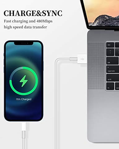 Uzento for iPhone Charger Cord,2 Pack Original USB to Lightning Cable Apple MFI Certified 6 Ft, Fast iPhone Charging Cord for iPhone 11/11Pro/11Max/ X/XS/XR/XS Max/8/7/6/5S/SE - Image 5