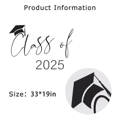 Eurteka Class of 2025 Decal Sign - Graduation Party Decoration, Balloon Arch Stickers, Congrats Grad Party Class of 2025 Event Planner Decal，Photo Props (Class of 2025 Black) - Image 6
