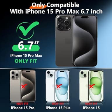 2025 New Designed for iPhone 15 Pro Max Case Waterproof, [Built-in Screen Protector & Glass Camera Protector][Full Body Shockproof][IP68 Underwater][Dropproof] Phone Case for iPhone 15 Pro Max 6.7" - Image 2