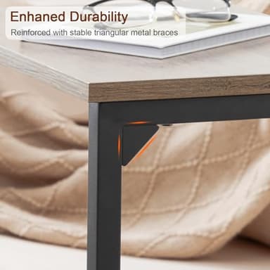 AMHANCIBLE C Shaped End Tables Set of 2, Couch Side Tables That Slide Under, TV Trays for Living Room, Bedroom, Small Space, Sofa, Grey HET02BGY - Image 7