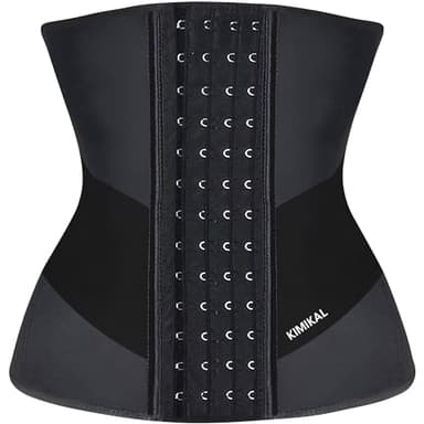 KIMIKAL Women Waist Trainer Corset Belt: Under Clothes Sport Tummy Control Long Torso Shapewear Black - Image 1
