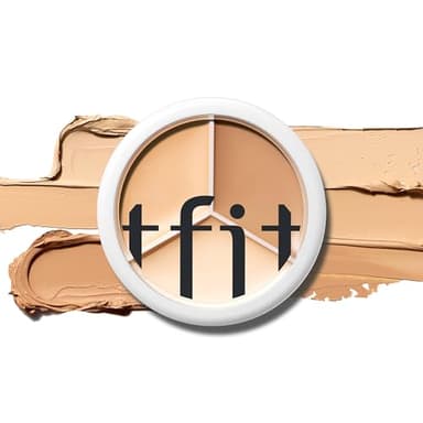 TFIT Multi-Use Pot Concealer - Triple Palette | High-Pigmented, Full Coverage & Crease-Proof | Korean Concealer for Dark Circles, Redness & Blemishes (01 Neutral, 0.52 Oz) - Image 1