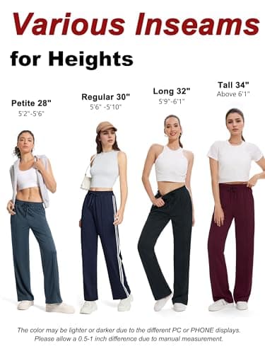 Tapata Women's 30" Inseam Regular Track Pants Loose Straight Leg Jogging Sweatpants Warm-Up Sports Athletic Running, Black, XXL - Image 4