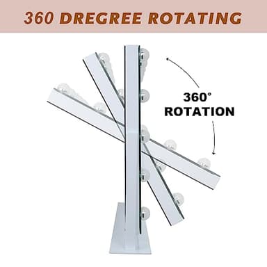 MISAVANITY Large Vanity Makeup Mirror with Lights 23"X18" Lighted Hollywood Mirror with 10X Magnification and USB Charger for Bedroom Dressing Room Tabletop 15 Dimmable LED Lights 360 Degree Rotating - Image 4