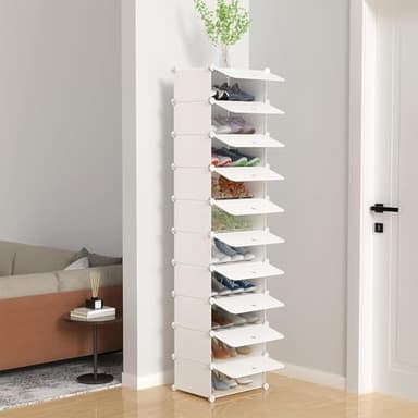HOMIDEC Shoe Storage, 10-Tier Shoe Rack Organizer for Closet 20 Pair Narrow Shoes Shelf Cabinet for Entryway, Bedroom and Hallway - Image 3