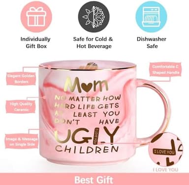 Christmas Gifts for Mom: 12oz Coffee Mug for Mother from Daughter Son Unique Christmas Stocking Stuffers for Mama Wife from Husband Funny Birthday Valentines Mothers Day Gifts for Mom Stepmother Women - Image 7