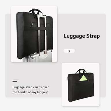 MATEIN Garment Bag for Travel, Large Carry on Garment Bags with Strap for Business, Waterproof Hanging Suit Luggage Bag for Men Women, Wrinkle Free Suitcase Cover for Shirts Dresses Coats, Black - Image 6