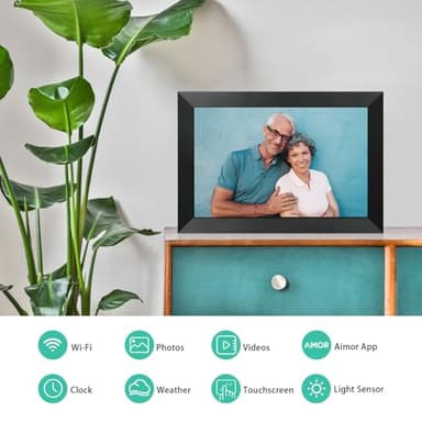 Anna Bella Digital Picture Frame 10.1 Inch IPS HD Touch Screen WiFi Smart Digital Photo Frame with 32GB Storage, Auto-Rotate, Easy Setup to Share Photos or Videos Remotely via AiMOR APP Black - Image 2