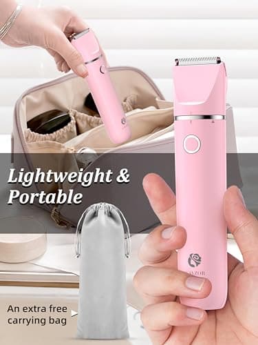 Cayzor Bikini Trimmer and Shaver Kit for Women - 2-in-1 Wet/Dry Electric Body Hair Trimmer Facial Hair Removal Cordless Waterproof Bikini Shaver Razor for Face Lip Chin Pubic Underarm Legs - Image 6