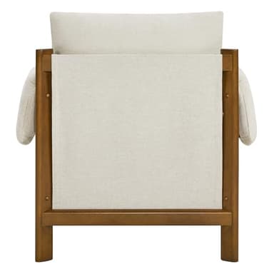 CHITA Accent Chair, Mid Century Modern Fabric Upholstery Armchair for Living Room, Solid Wood Frame, Fabric in Linen - Image 7