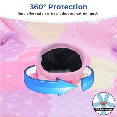 COOLBEBE Car Seat Protector for Potty Training, Dry Waterproof Car Seat Liner Toilet Training for Baby Infant Toddler, Piddle Pads Cover Car Seat Pad for Strollers & Carseat (Pink) - Image 5