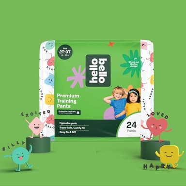 Hello Bello Premium Training Pants 2T-3T, All About Feelings Design, 24ct Jumbo Pack - Image 2