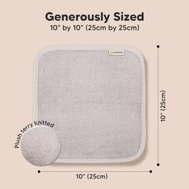 6-Pack Baby Washcloths - Soft Absorbent Viscose from Bamboo Wash Cloths for Babies, Kids, Toddlers, Infant, Newborn Bath Towels,Gentle on Sensitive Skin,10x10 Reusable Face Towels(Heather) - Image 2