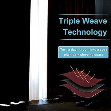 RYB HOME Blackout Curtains for Kitchen, Over Sink Privacy Curtains Window Decor, Thermal Insulating Drapes for Bathroom Cafe Bedroom Small Window, W 42 x L 24 inch, Burgunday Red, 2 Panels - Image 4