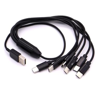 LOKEKE USB A 2.0 to C Splitter Charging Cable, 6-in-1 USB Type C Charger Power Sync Date Cable Cord for Smartphone Pad(0.5M/1.6FT) - Image 4